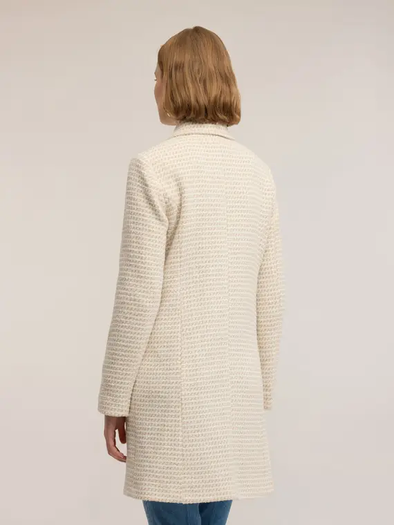 Cappotto lungo jacquard Donna, Beige miniatura 2