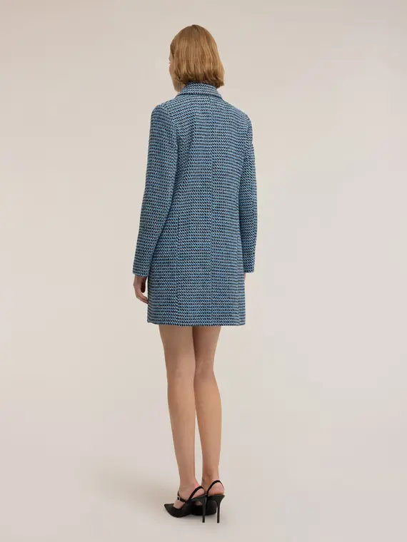 Cappotto lungo jacquard Donna, Ottanio miniatura 2