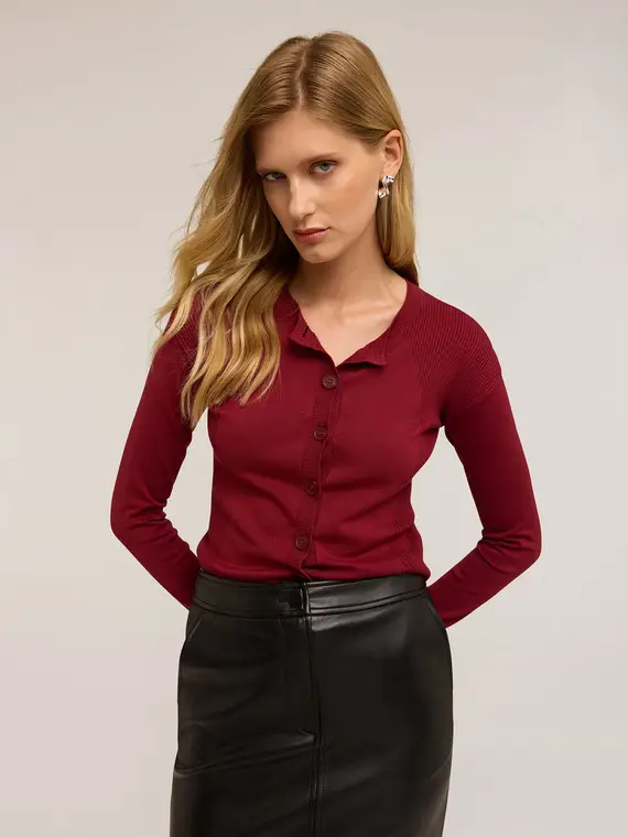 Motivi Cardigan Donna Bordeaux 3455260 miniatura 3