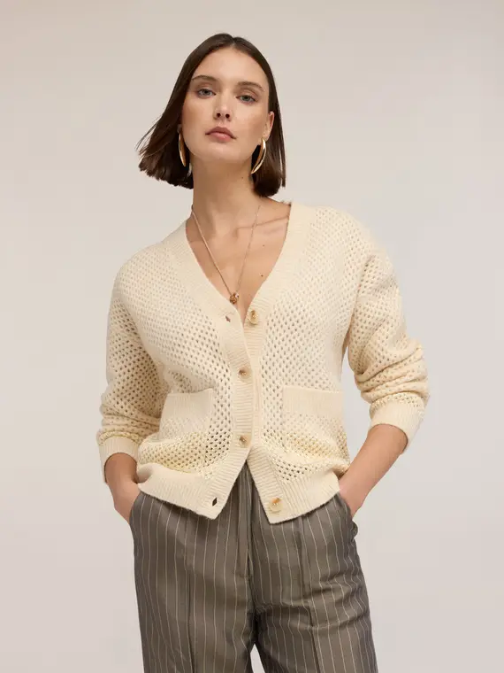 Motivi Cardigan Donna Beige 3455259 miniatura 3