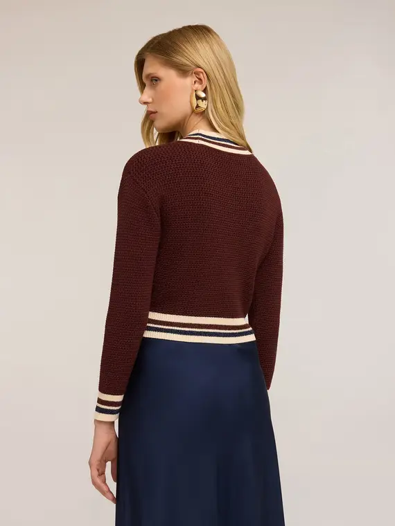 Motivi Cardigan Donna Marrone 4246690 miniatura 2