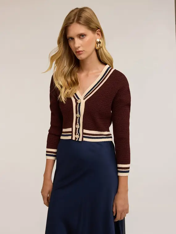 Motivi Cardigan Donna Marrone 4246690 miniatura 3