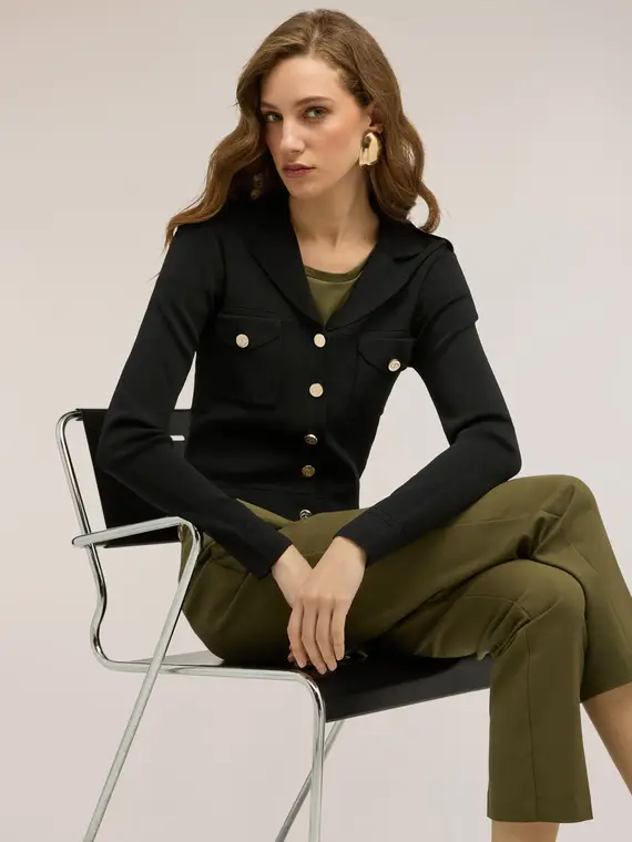 Motivi Cardigan Donna Nero 4346877 miniatura 3