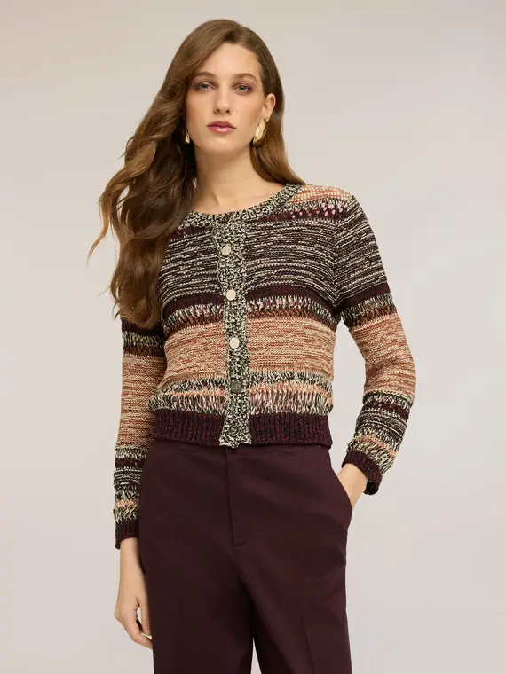 Motivi Cardigan Donna Marrone 4346886 miniatura 3