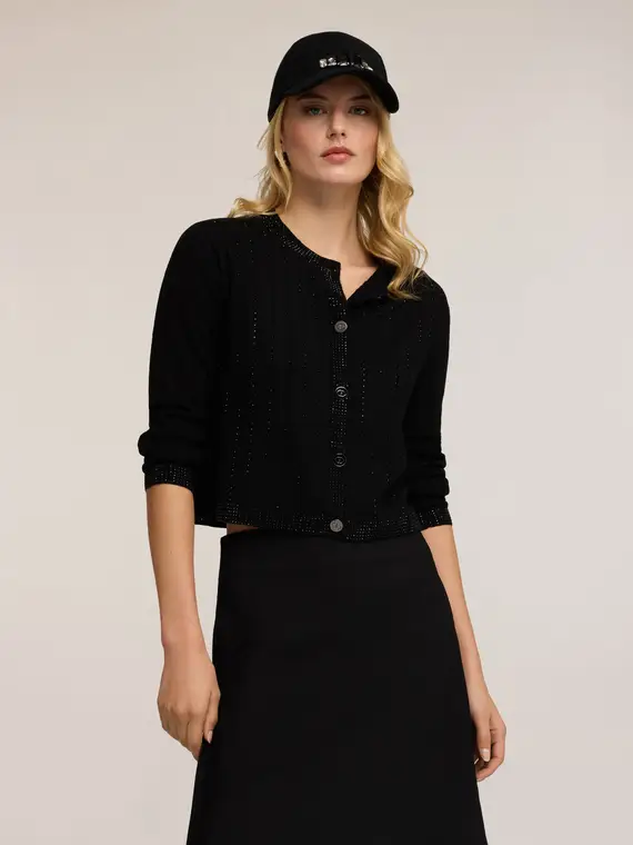 Motivi Cardigan Donna Nero 3243314 miniatura 3
