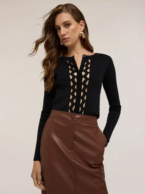 Motivi Cardigan Donna Nero 2589818 miniatura 3