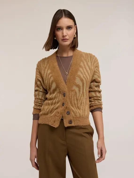 Motivi Cardigan Donna Marrone 3177167 miniatura 3