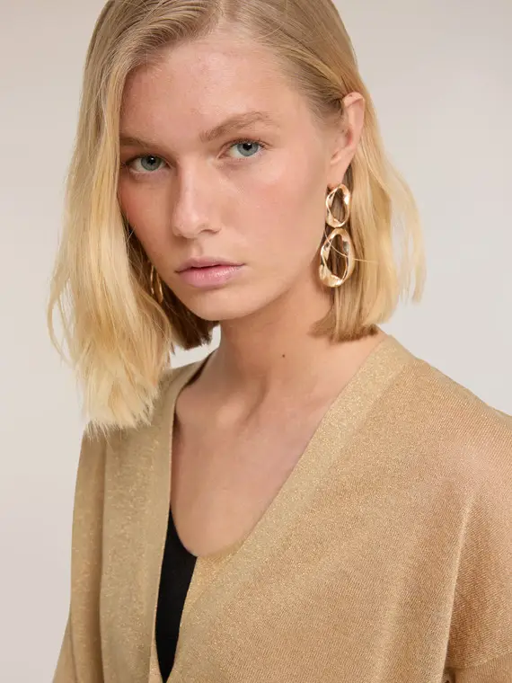 Cardigan in misto viscosa lurex Donna miniatura 3