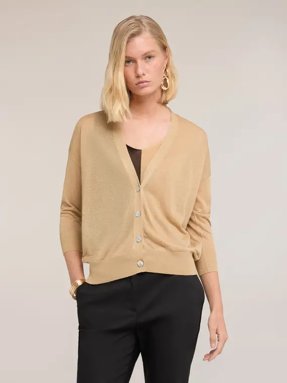 Cardigan in misto viscosa lurex Donna