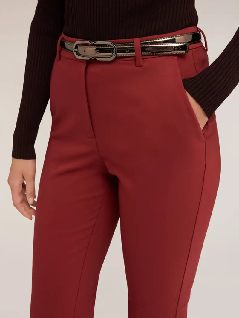 Cintura bassa laminata a specchio Donna, Grigio