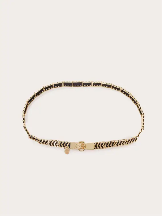 Cintura catena con motivo geometrico Donna, Oro miniatura 2