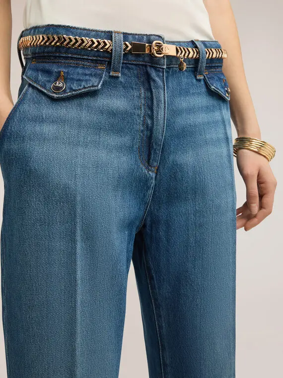 Cintura catena con motivo geometrico Donna, Oro