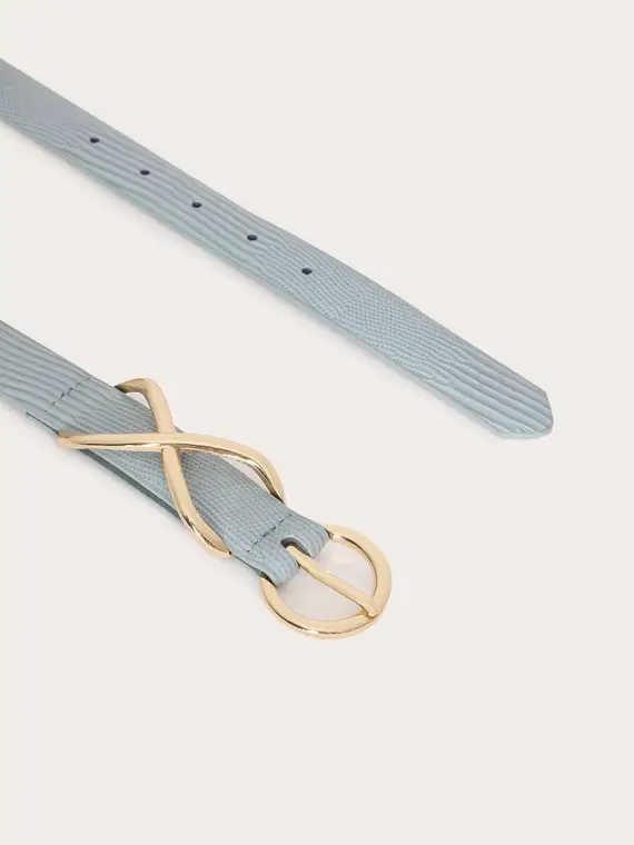 Cintura con passante in metallo Donna, Azzurro miniatura 3