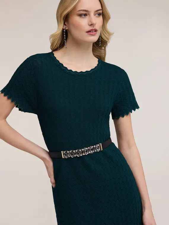 Cintura elastica con fibbia gioiello Donna, Nero