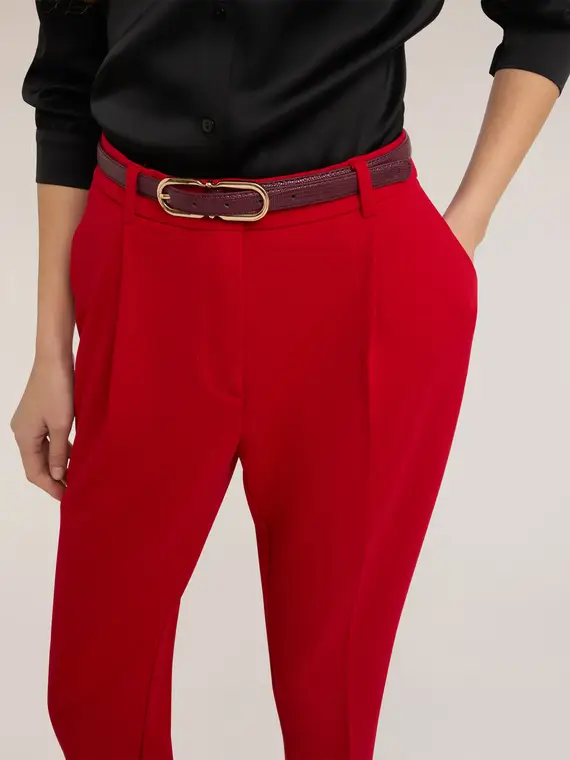 Cintura lizard con fibbia Donna, Bordeaux