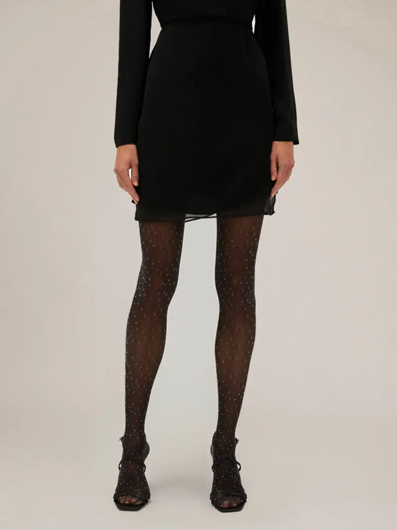 Motivi Collant velati a pois glitter Donna, Nero, Taglia 01 miniatura 3