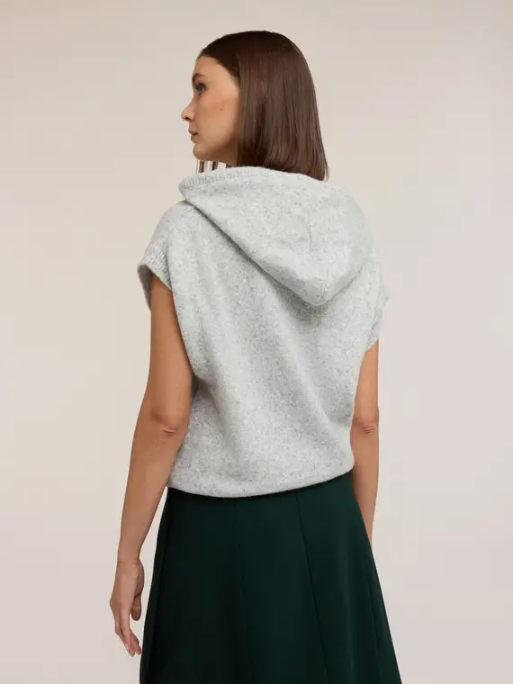 Felpa in maglia misto lana Donna, Grigio miniatura 2