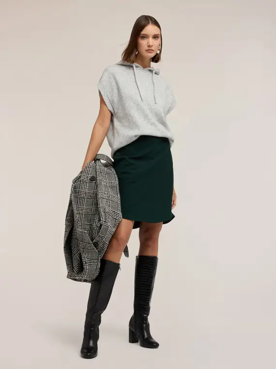 Felpa in maglia misto lana Donna, Grigio