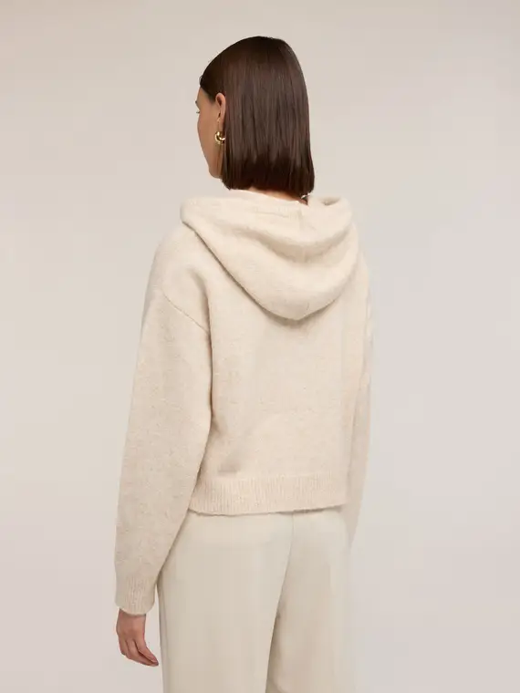 Felpa in maglia misto mohair Donna, Beige miniatura 2