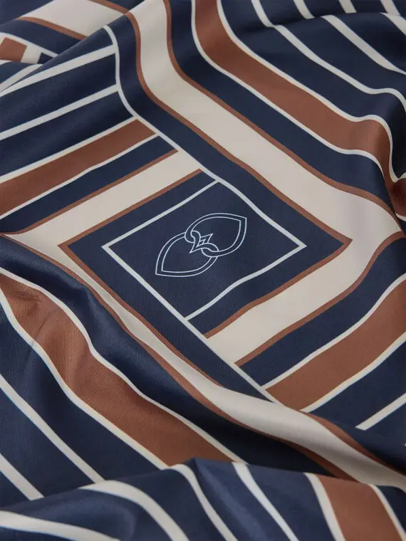 Foulard in raso Donna, Blu miniatura 3
