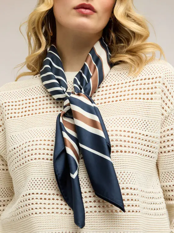 Foulard in raso Donna, Blu