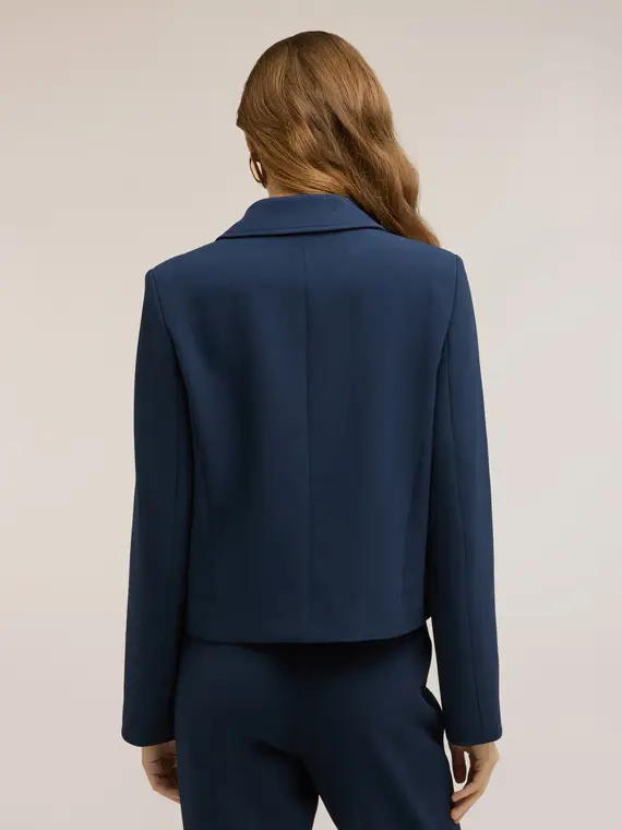 Giacca doppiopetto con tasche applicate Donna, Blu miniatura 2