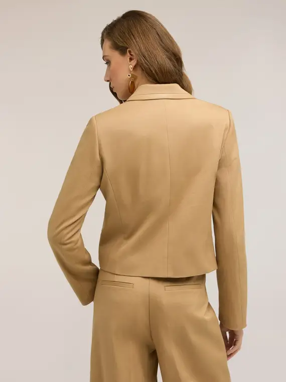 Giacca in cotone con tasche Donna, Beige miniatura 2