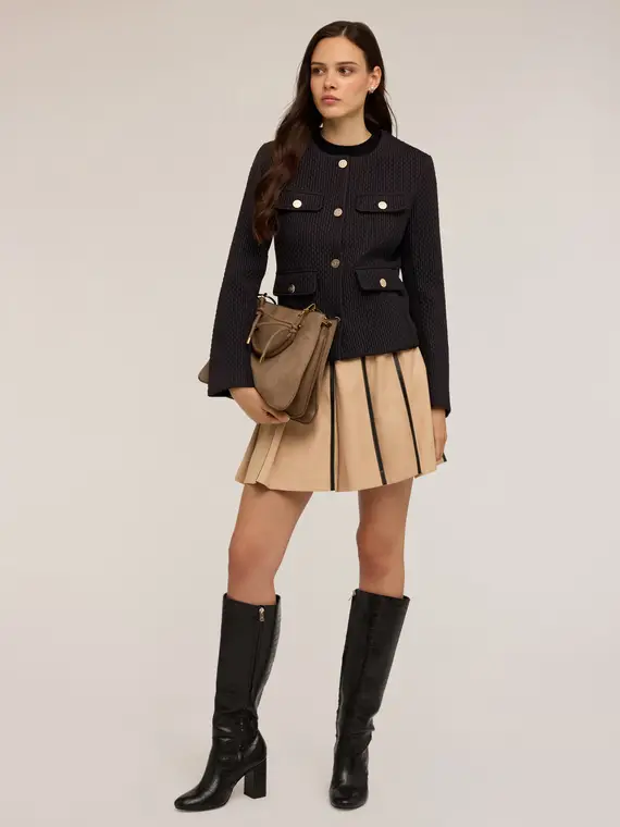 Giacca in scuba trapuntato Donna, Nero miniatura 3