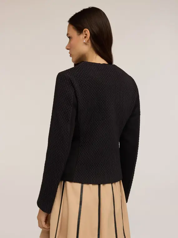 Giacca in scuba trapuntato Donna, Nero miniatura 2