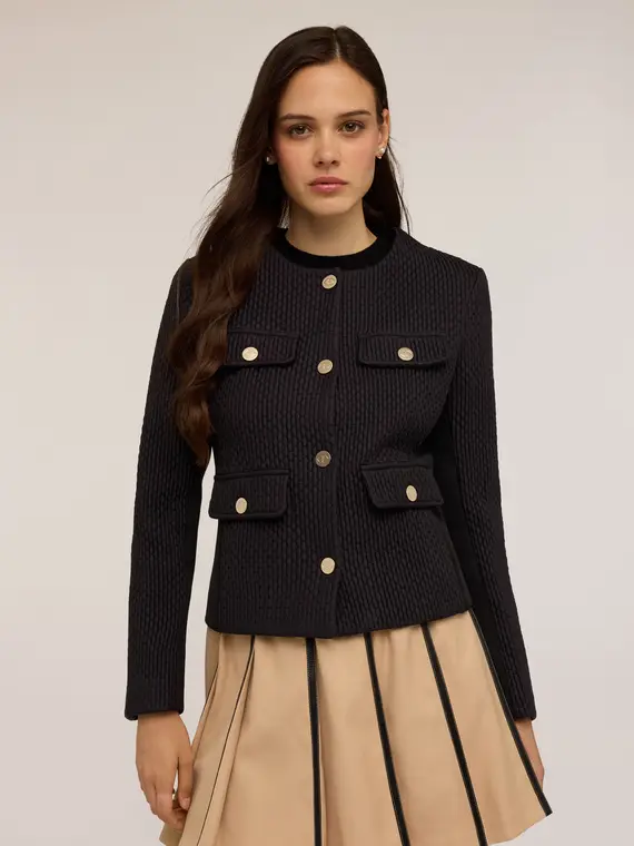 Giacca in scuba trapuntato Donna, Nero