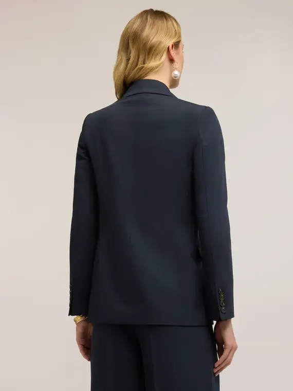 Giacca strutturata doppiopetto Donna, Blu miniatura 2