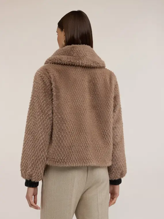 Giubbotto effetto peluche Donna, Beige miniatura 2