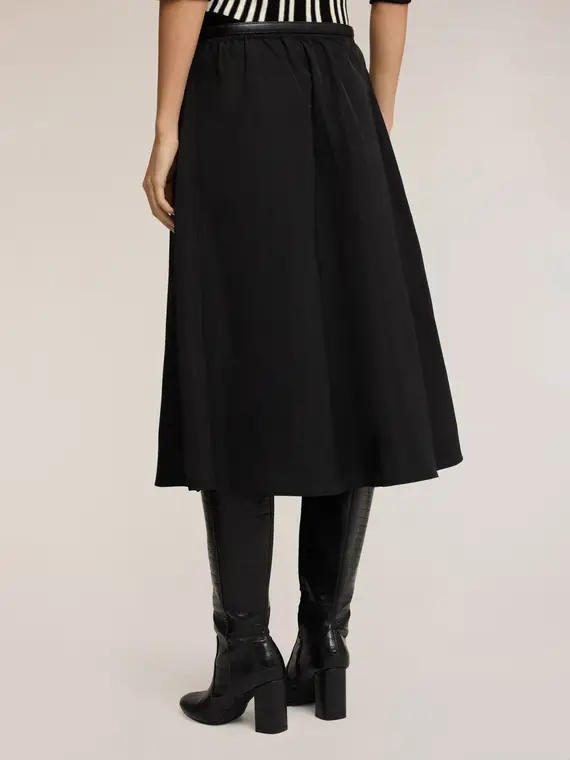 Gonna svasata in taffetà Donna, Nero miniatura 2