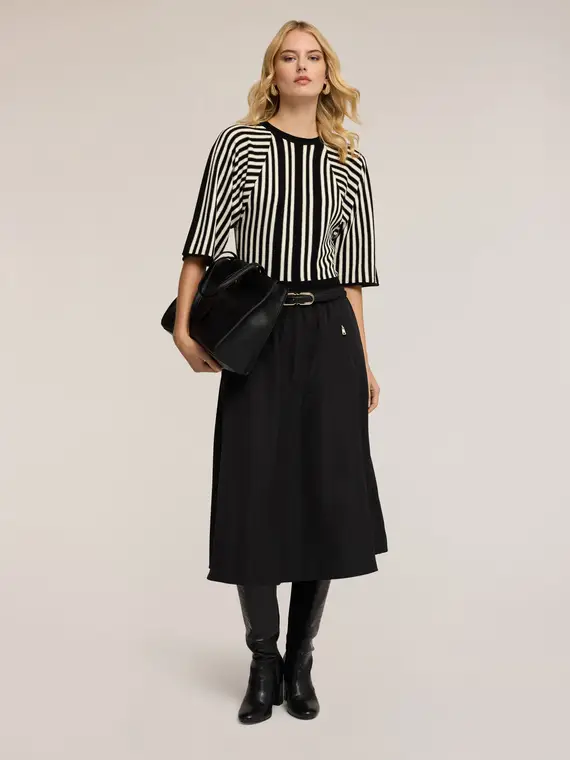 Gonna svasata in taffetà Donna, Nero