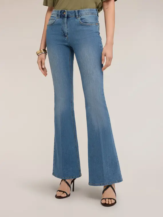 Jeans flare light blue Donna, Azzurro