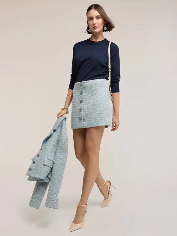 Maglia a righe in misto viscosa Donna, Blu