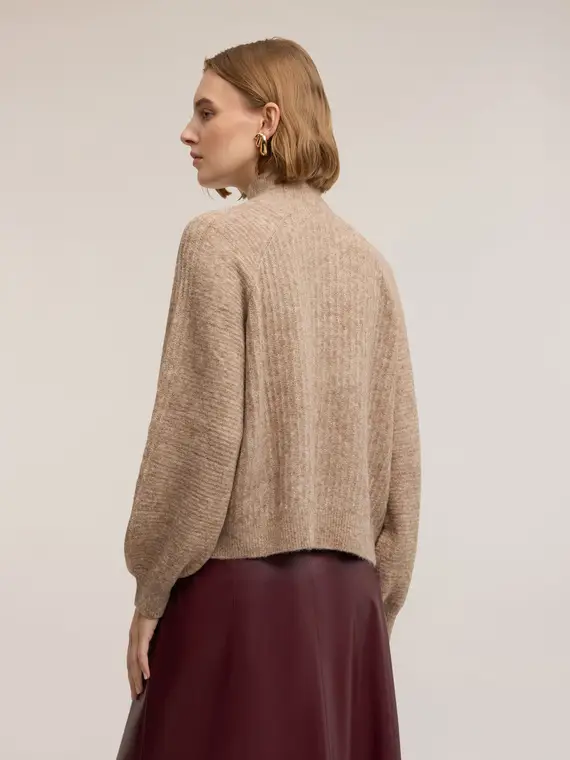 Maglia con maniche over Donna, Beige miniatura 2