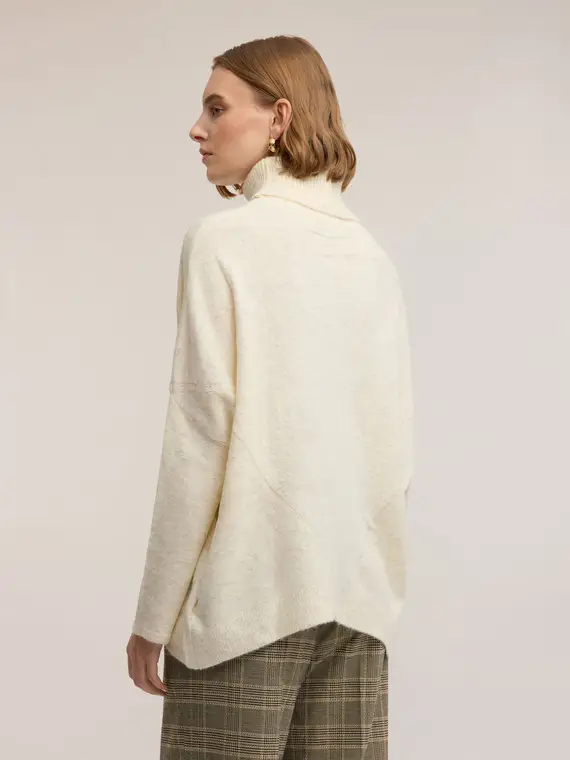 Maglia dolcevita over Donna, Bianco miniatura 2