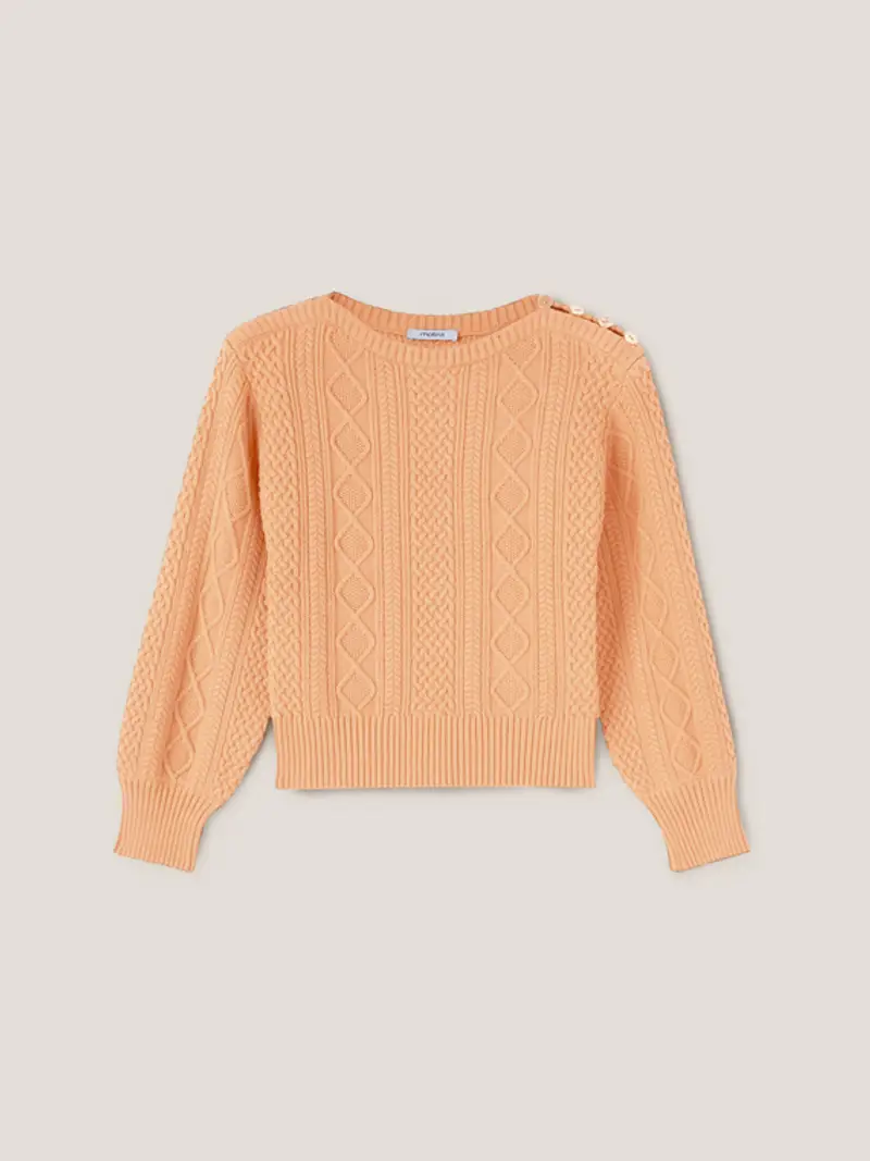 Motivi Maglia lavorata motivo bottoni Donna, Beige, Taglia S miniatura 3