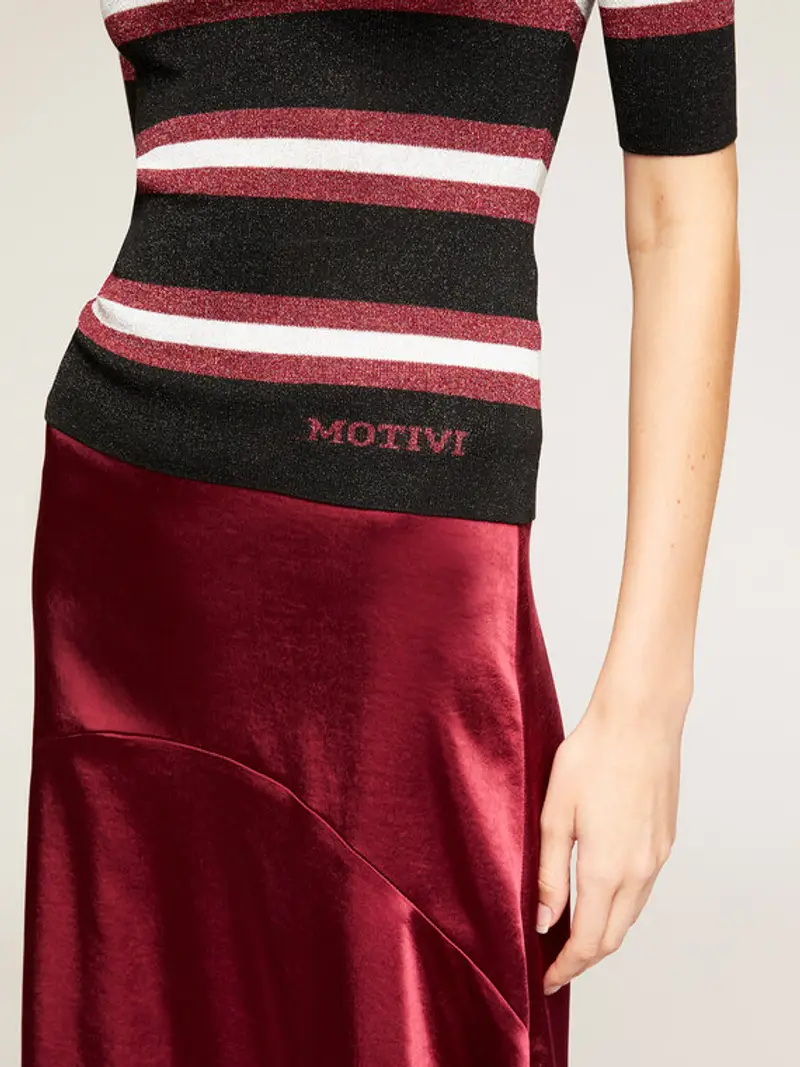 Motivi Maglia lupetto lurex a righe Donna, Nero, Taglia L miniatura 2