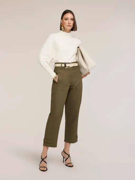 Maglia over a costa piatta Donna, Bianco