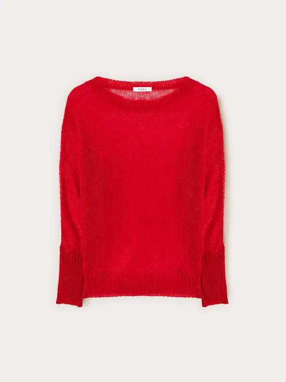 Maglia over misto mohair Donna, Rosso
