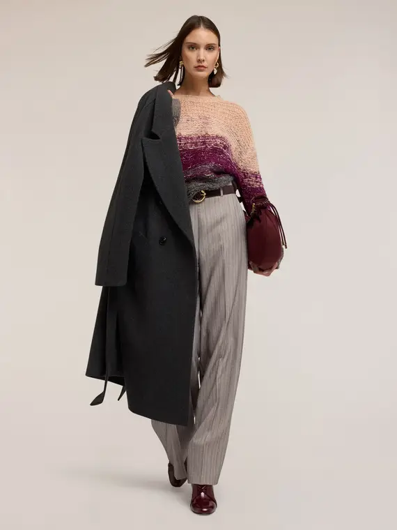 Maglia sfumata in misto mohair Donna, Bordeaux