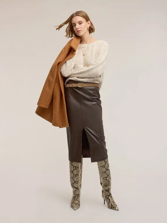 Maglia traforata Donna, Bianco