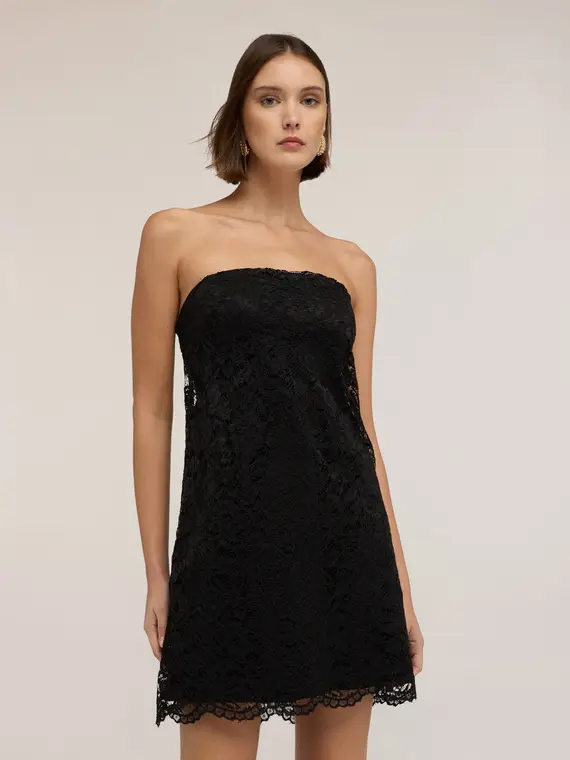 Minidress in pizzo traforato Donna, Nero