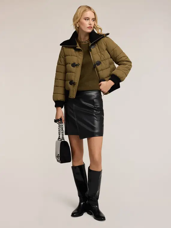 Minigonna asimmetrica con tasche Donna, Nero