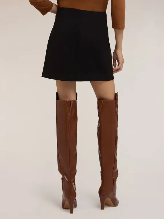 Minigonna con tasche in vernice Donna, Nero miniatura 2