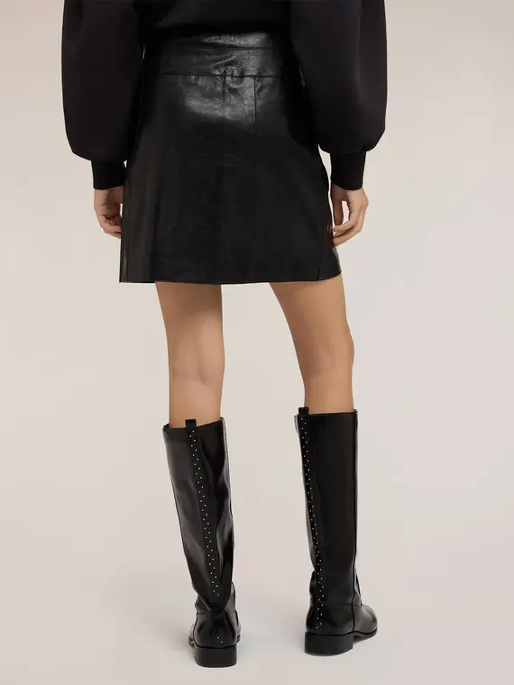 Minigonna con zip decorative Donna, Nero miniatura 2