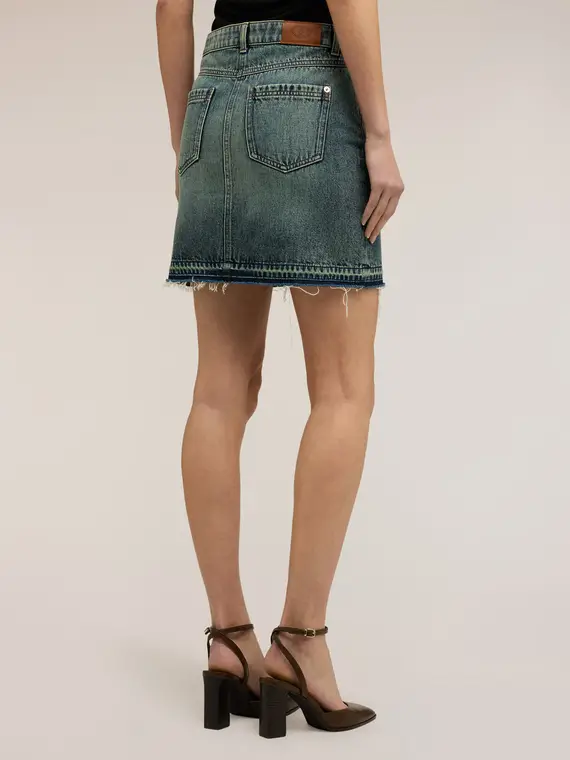 Minigonna in denim Donna, Azzurro miniatura 2