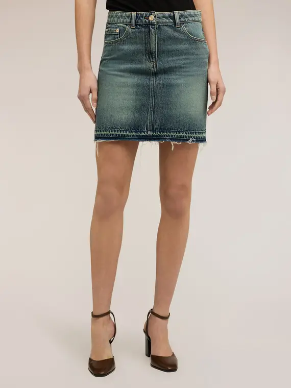 Minigonna in denim Donna, Azzurro miniatura 3